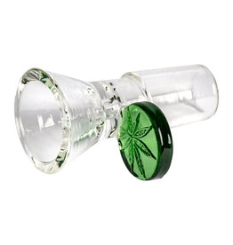 Red Eye Glass 19mm Cone Bowl with Leaf Handle by Red Eye Glass