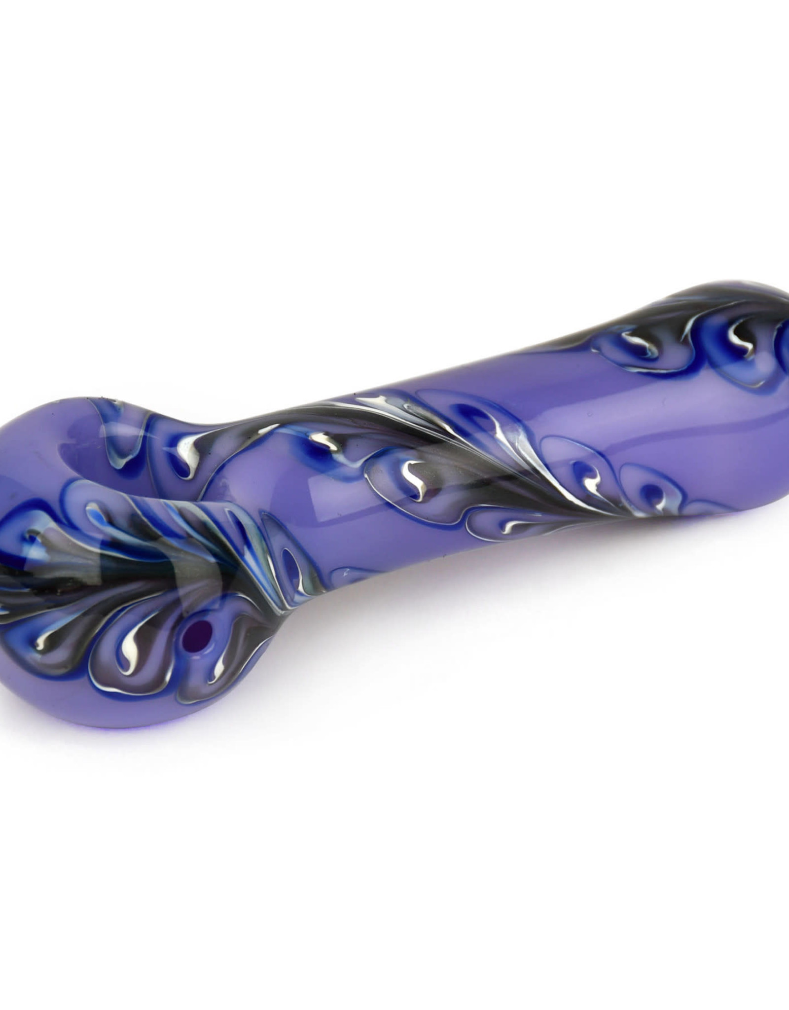 Red Eye Glass 4.5" Purple Paisley Pipe