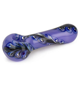 Red Eye Glass 4.5" Purple Paisley Pipe