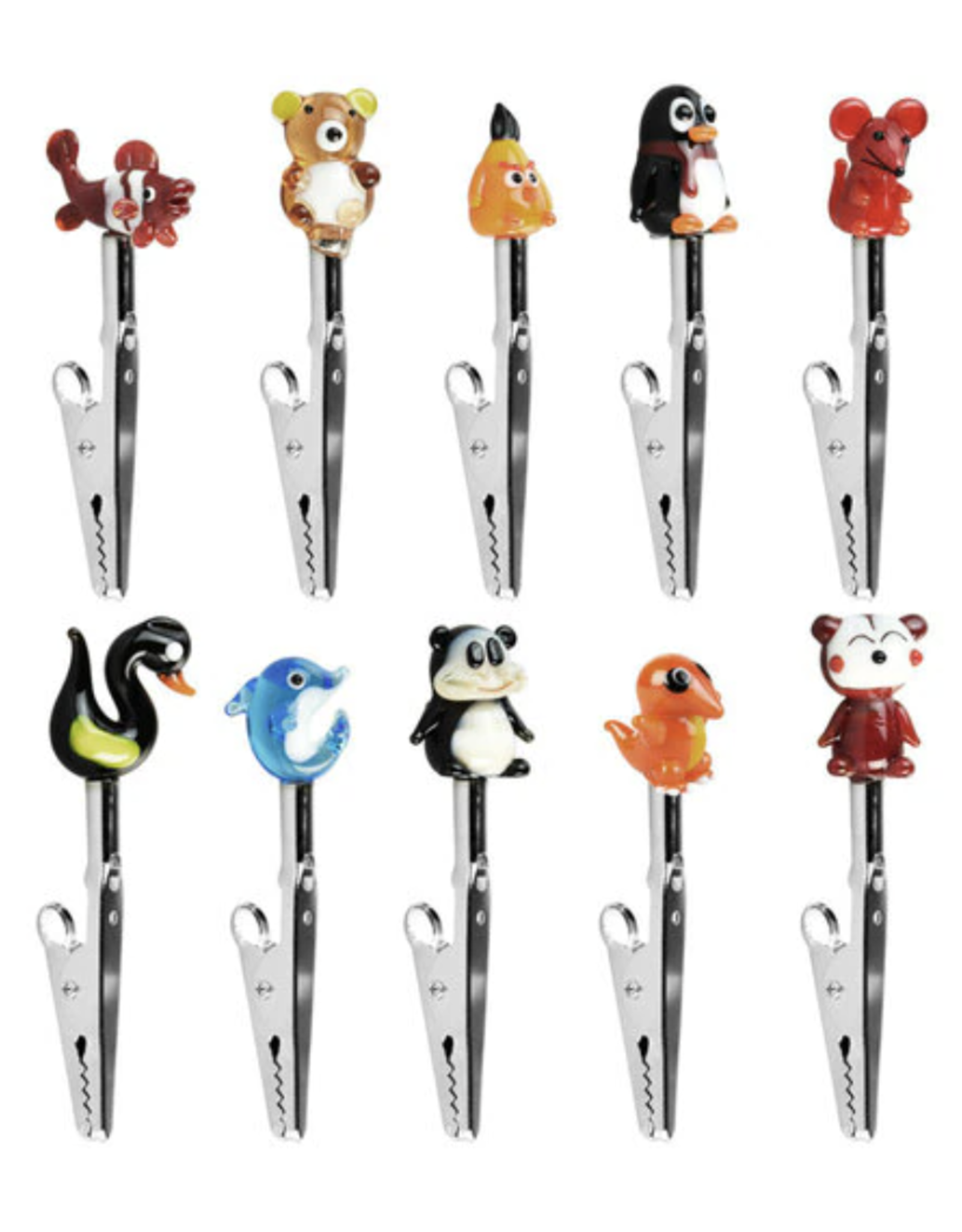 3" Glass Animal Clips - Assorted
