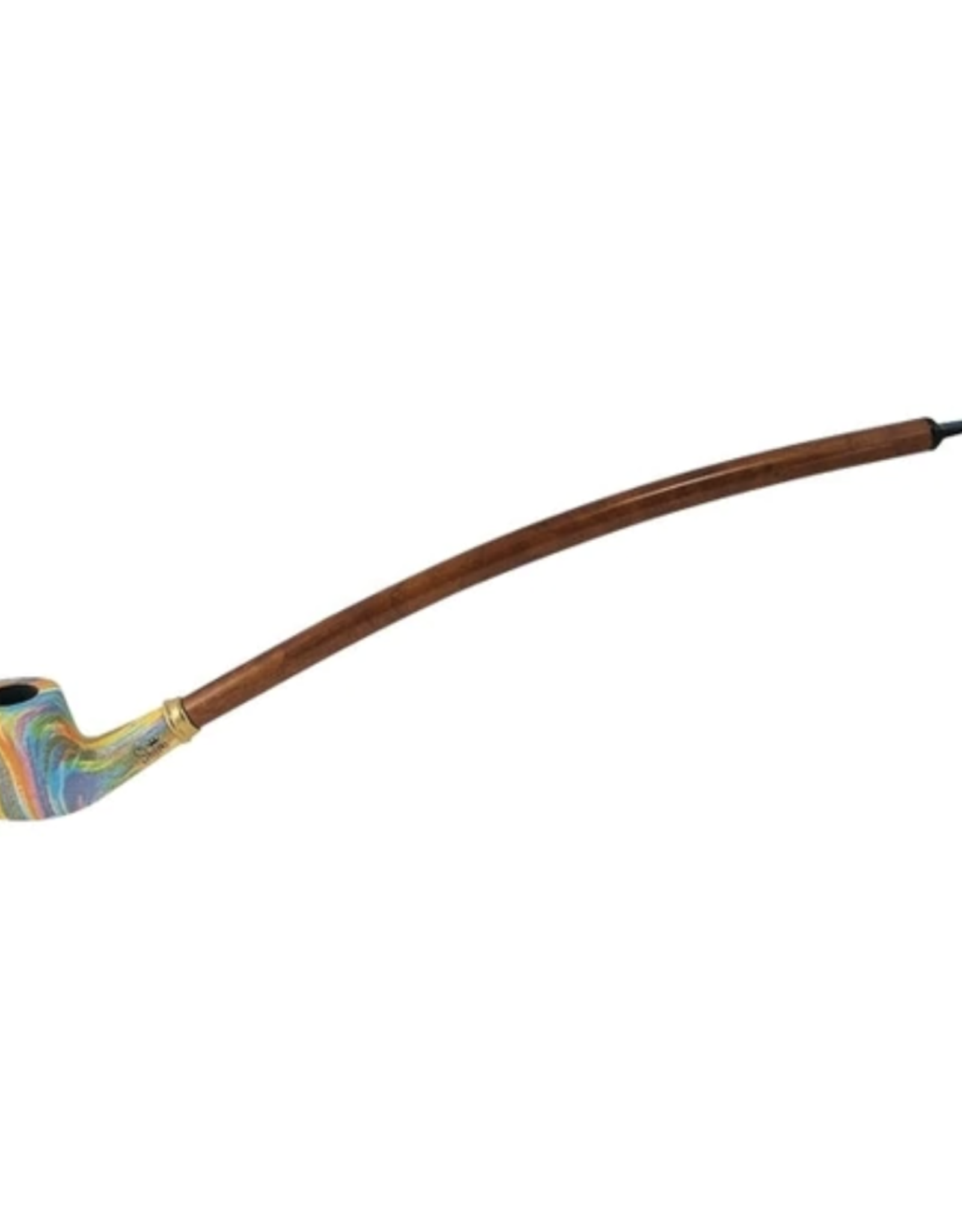 15" Curved Cherrywood Rainbow Bowl Pipe by Shire Pipes