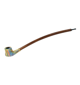 15" Curved Cherrywood Rainbow Bowl Pipe by Shire Pipes