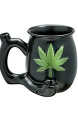 Premium Roast & Toast Mug w/ Pipe - Matte Black & Green Leaf
