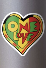One Love Rasta Heart Sticker