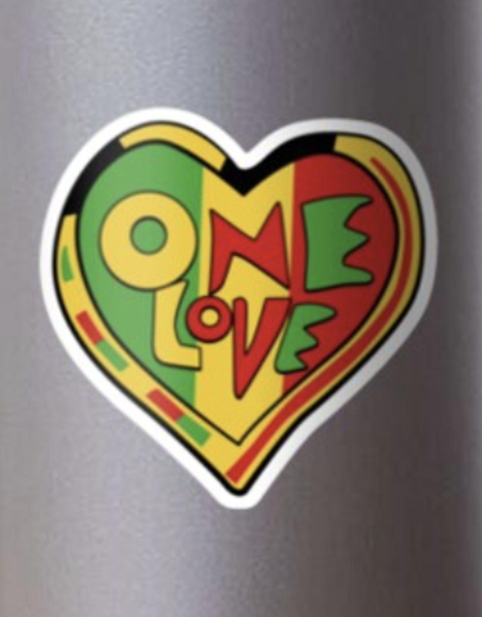 One Love Rasta Heart Sticker