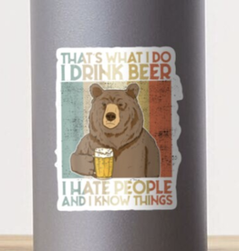 Bear Drink Beer Sticker