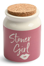 Stoner Girl Pink Ceramic Stash Jar
