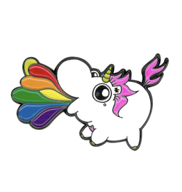 Chubby Unicorn Rainbow Enamel Pin