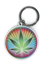 Psychedelic Pot Metal Keychain