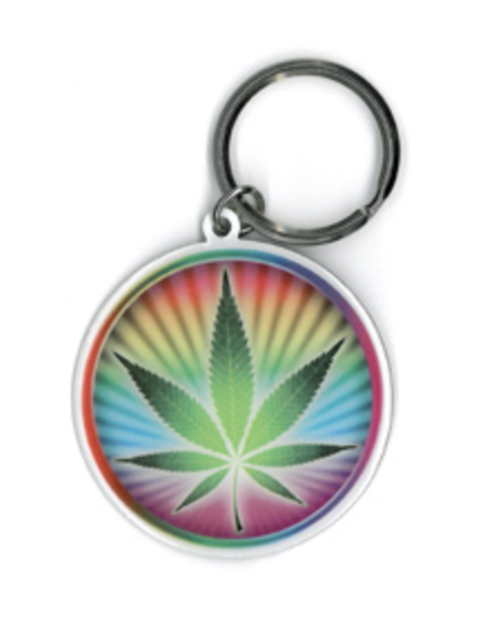 Psychedelic Pot Metal Keychain