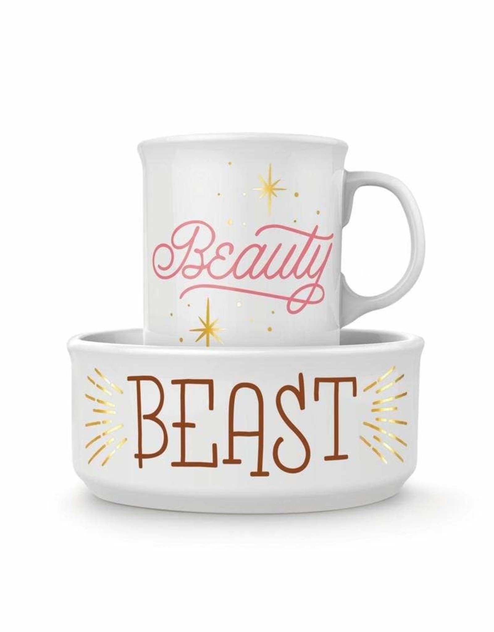 Beauty & Beast Ceramic Mug & Dog Bowl Set