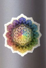 Rainbow Flower of Life with Lotus Sticker