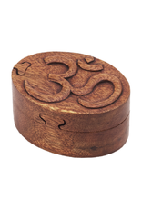 OM Wooden Puzzle Box - 4.5" x 3.25"