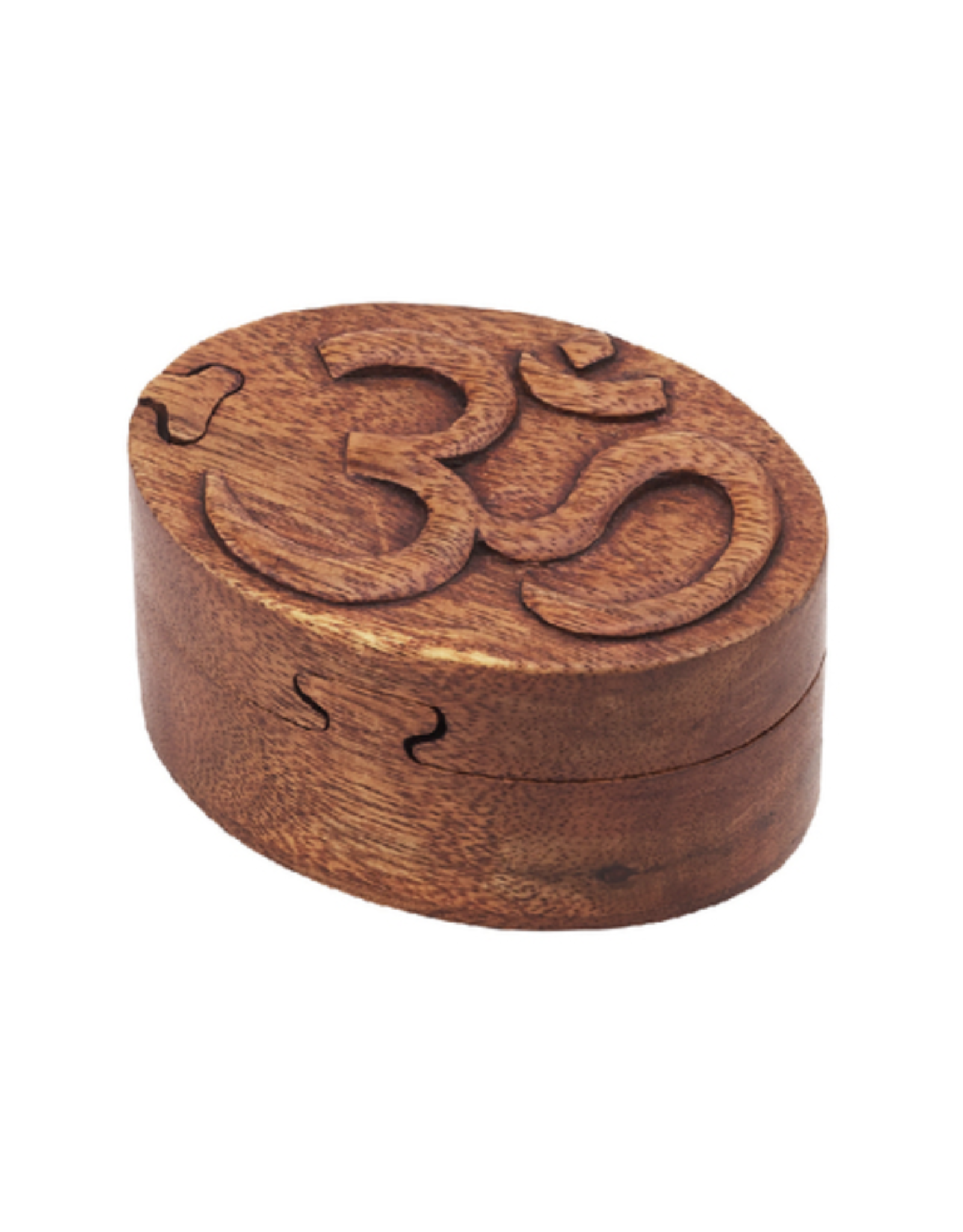 OM Wooden Puzzle Box - 4.5" x 3.25"