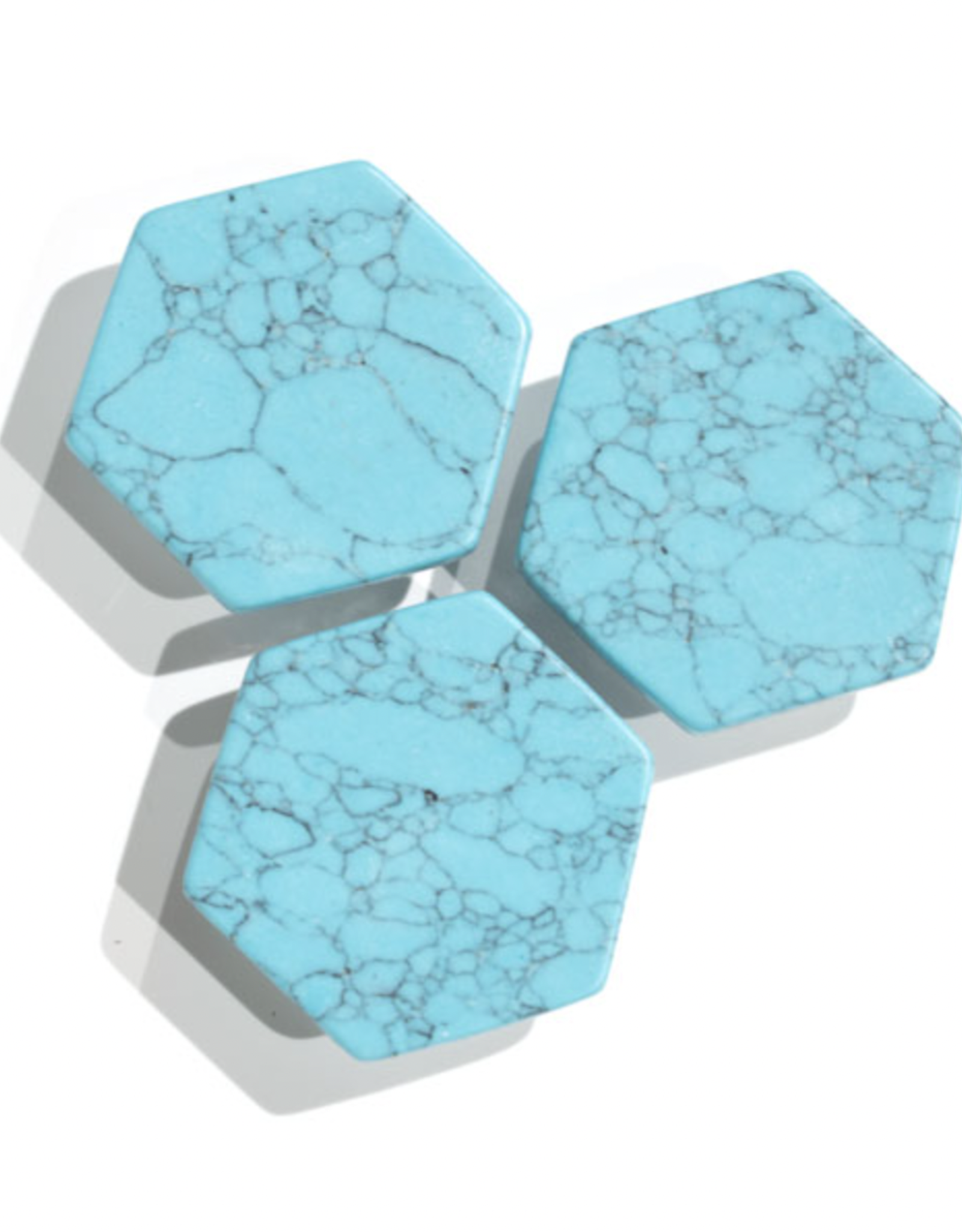 Phone Grip - Turquoise Howlite, Hexagon Shape