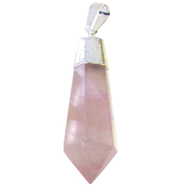 Faceted Teardrop Pendant - Rose Quartz