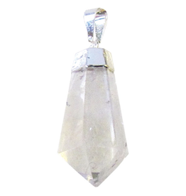 Faceted Teardrop Pendant - Clear Quartz