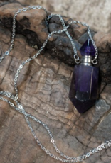 Gemstone Perfume Necklace - Amethyst