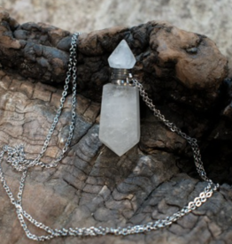 Gemstone Perfume Necklace - Clear Quartz