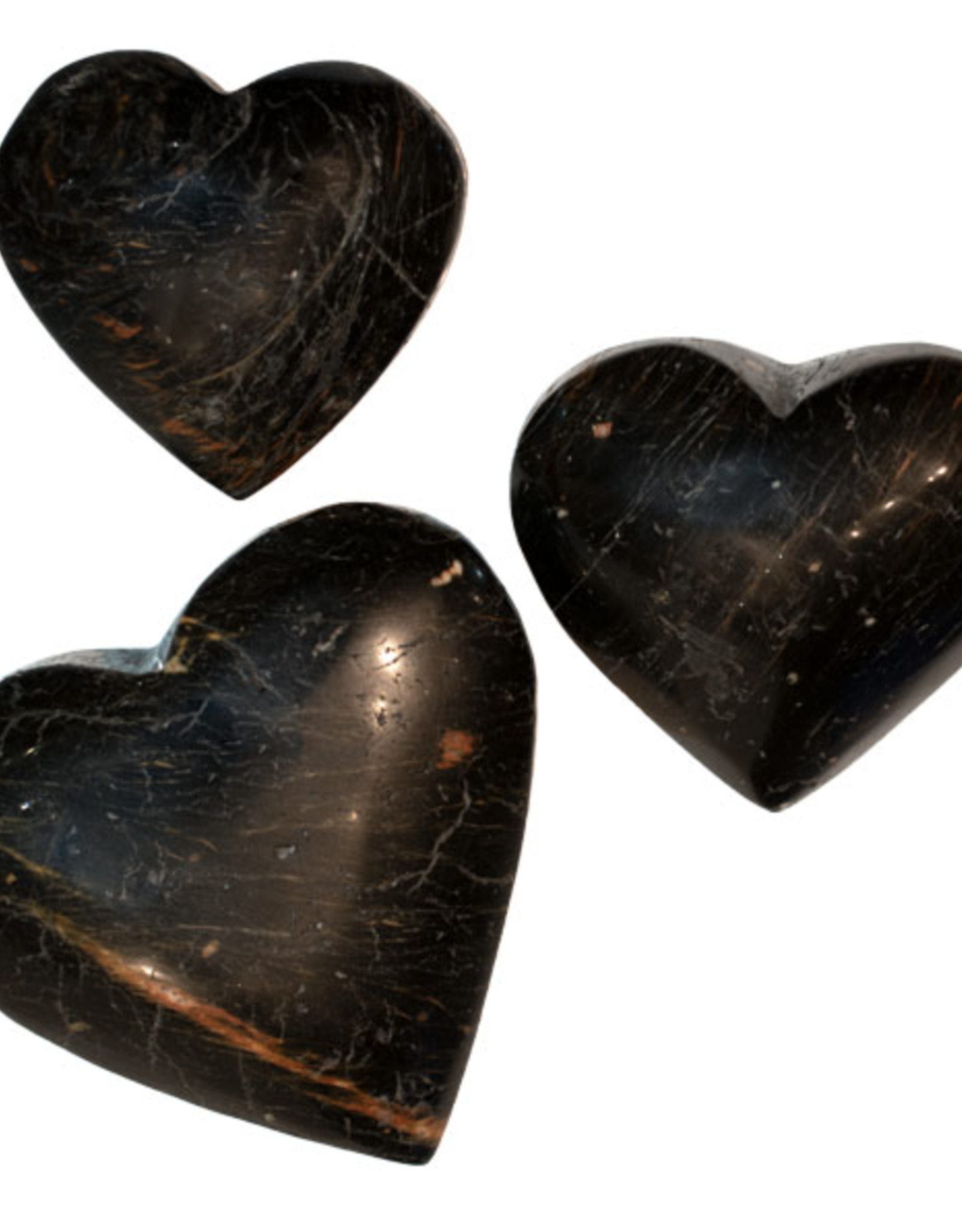 Black Tourmaline w/ Iron Puffy Heart