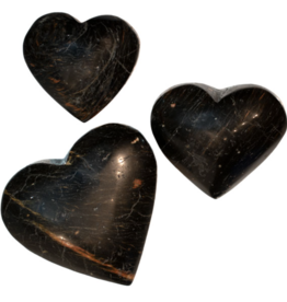 Black Tourmaline w/ Iron Puffy Heart