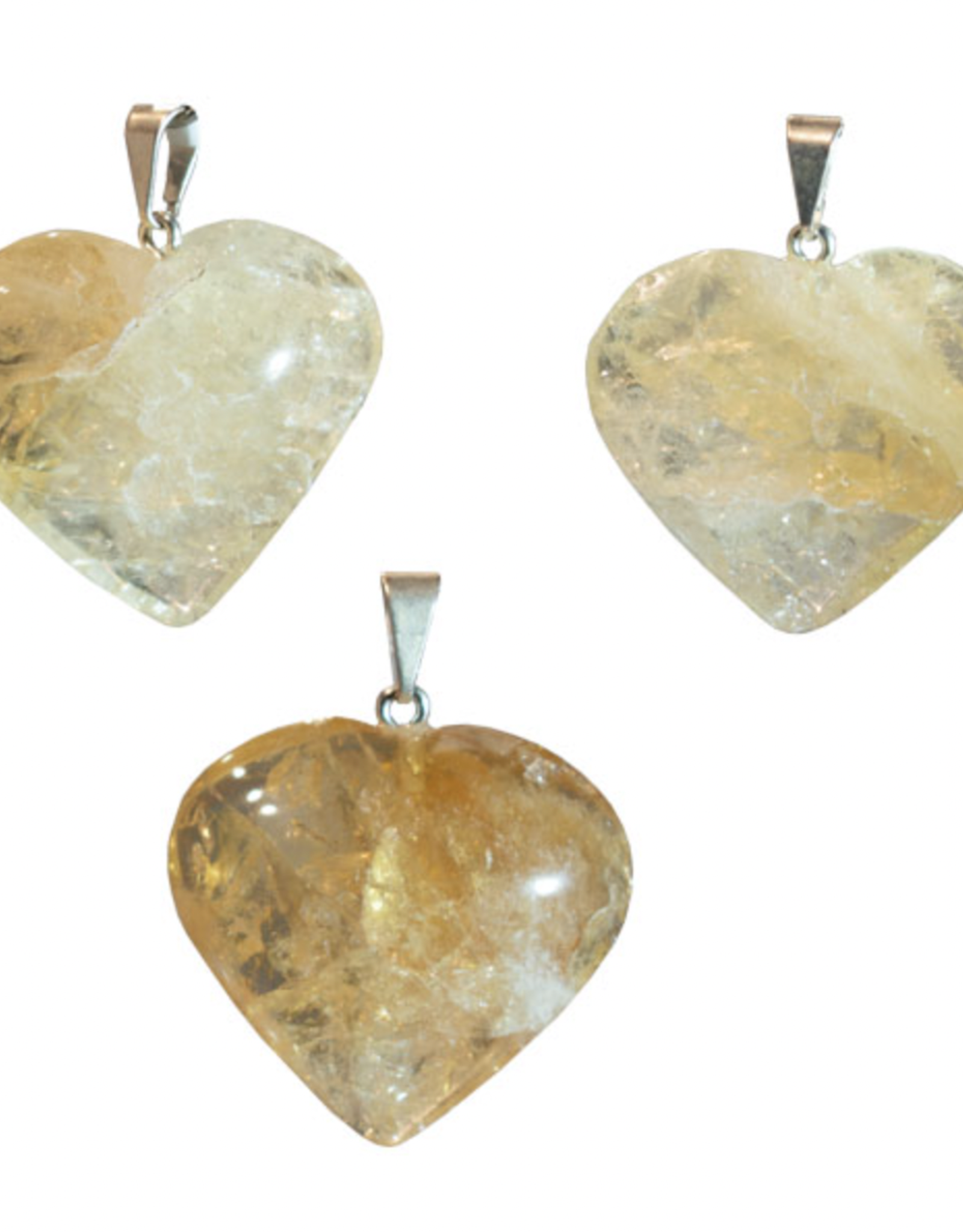 Gemstone Heart Pendant - Golden Healer Quartz