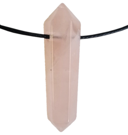 Drilled Point Pendant - Rose Quartz