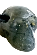 Drilled Skull Pendant - Labradorite