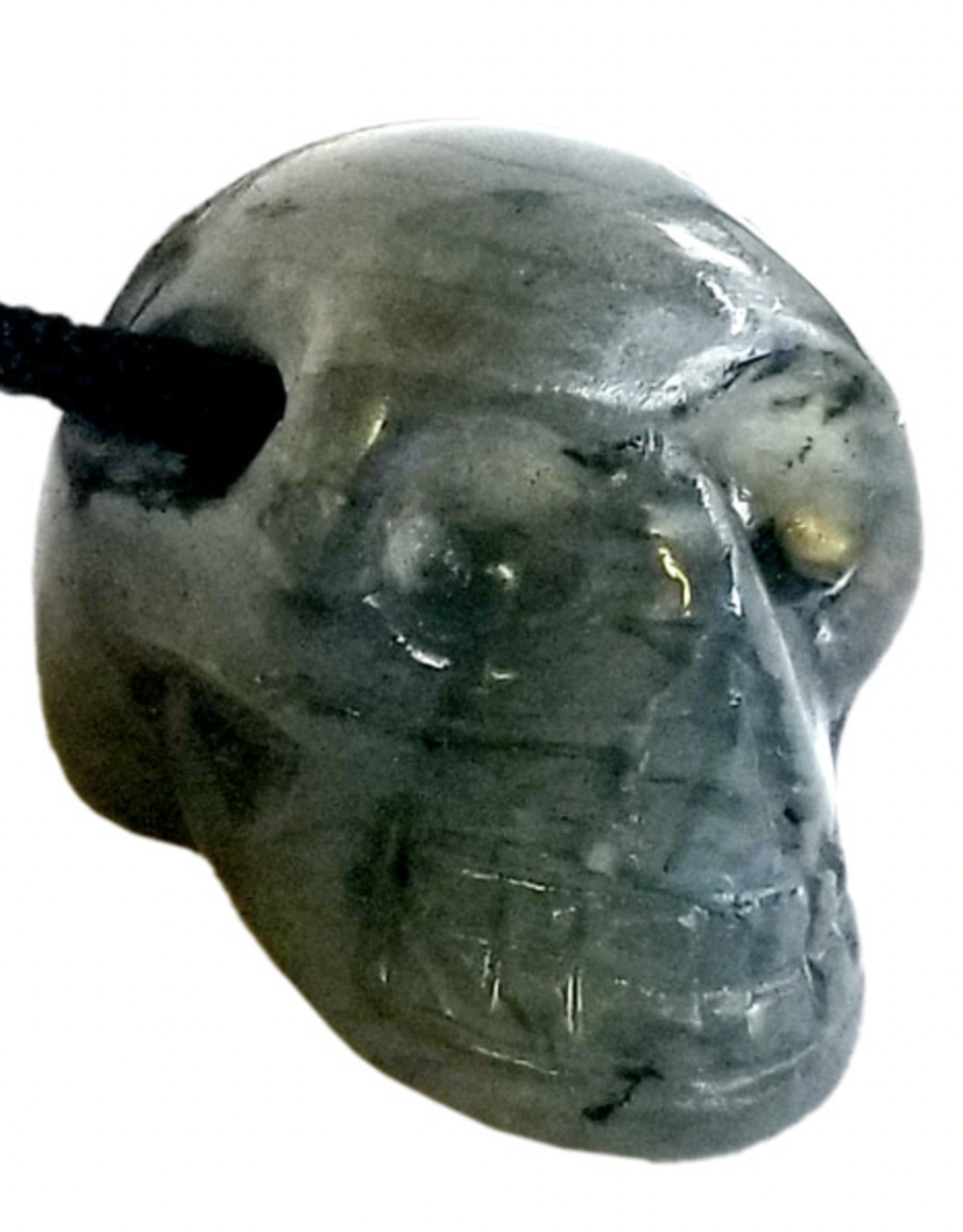 Drilled Skull Pendant - Labradorite