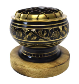 Brass Resin Incense Burner with Mesh Top