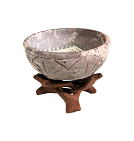 Soapstone Incense Burning Dish with Cobra Stand