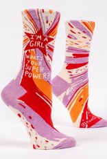 I'm a Girl Superpower Crew Socks