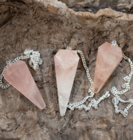 Faceted Pendulum - Rose Quartz