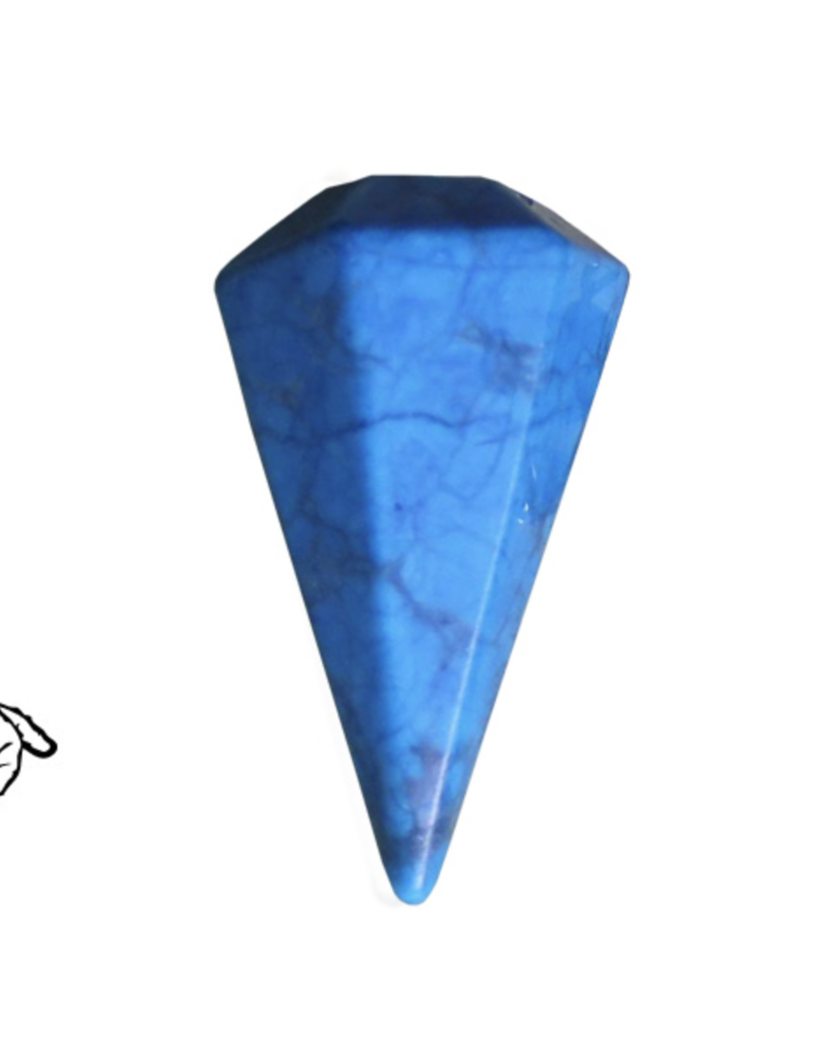 Faceted Pendulum - Turquoise Howlite