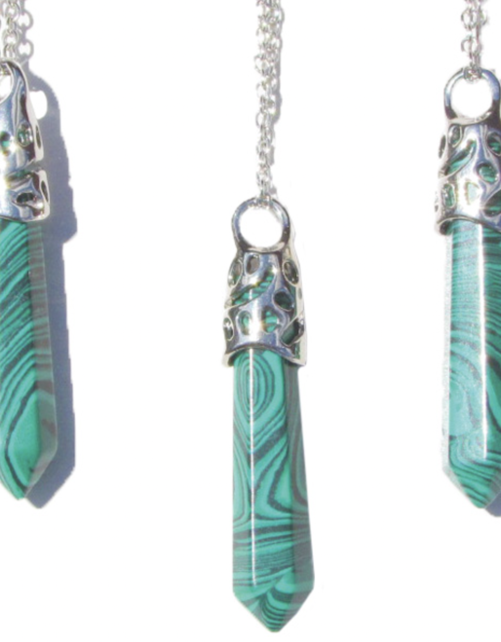 Point Filigree Necklace - Synthetic Malachite