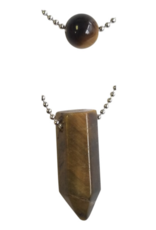 Layered Bead & Point Necklace - Gold Tigereye
