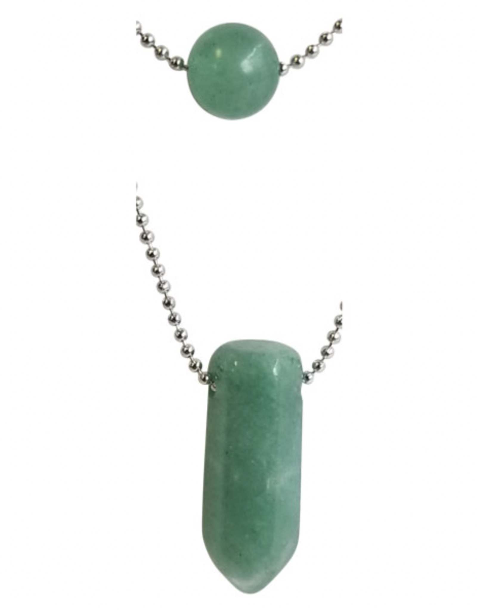 Layered Bead & Point Necklace - Green Aventurine