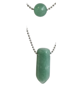 Layered Bead & Point Necklace - Green Aventurine