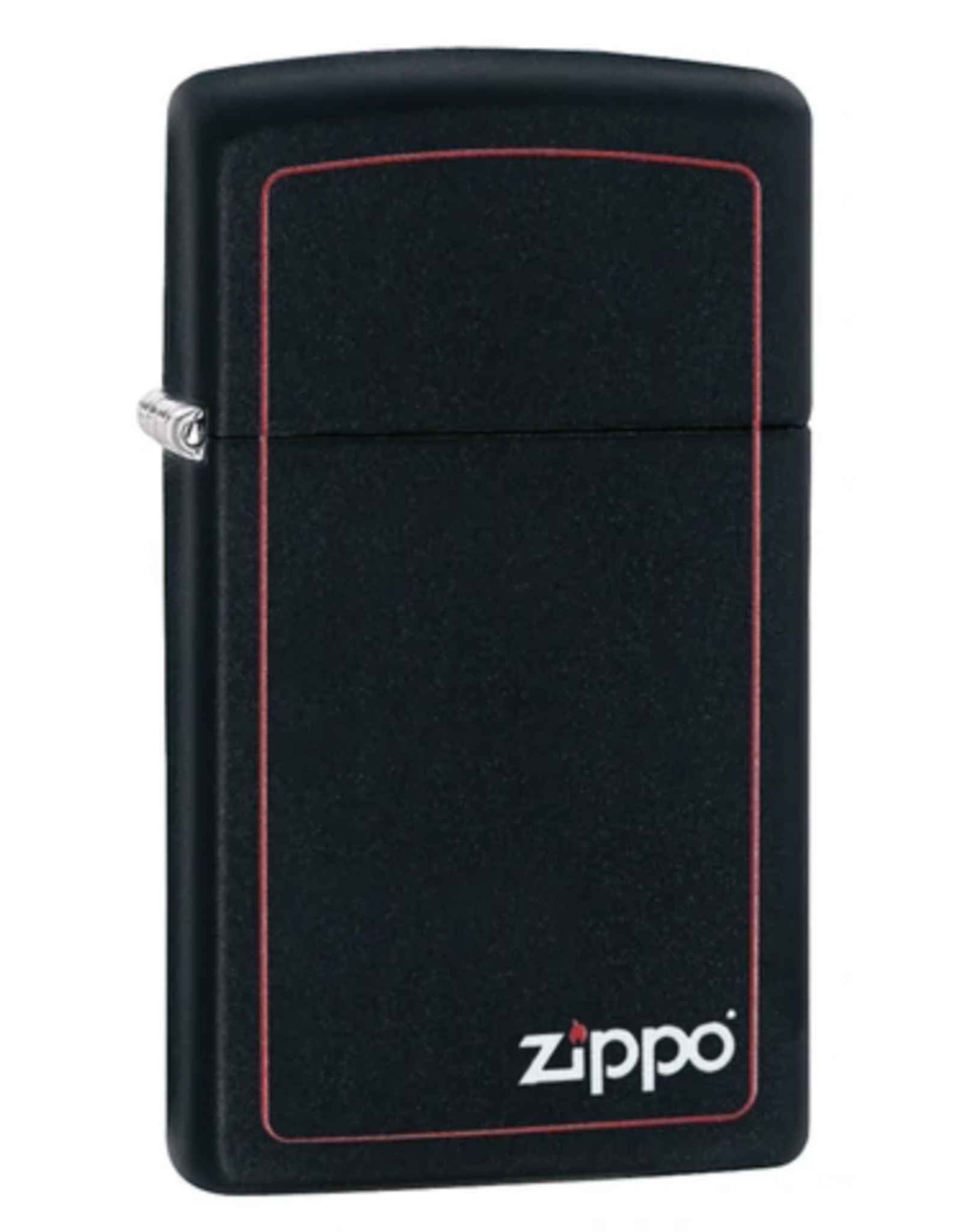 Zippo Slim Black Matte Zippo w/Border