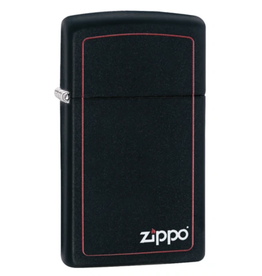 Zippo Slim Black Matte Zippo w/Border
