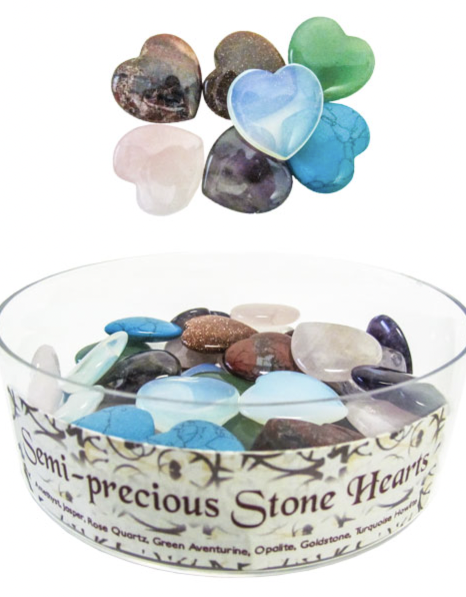 25mm Mini Heart Stone - Assorted (1")