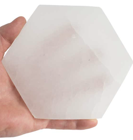 Hexagon Selenite Charging Plate ~14cm