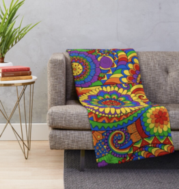 Psychedelic Rainbow Throw Blanket