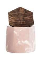 BRNT Malua - Pink Marble Concrete Storage Jar with Walnut Lid