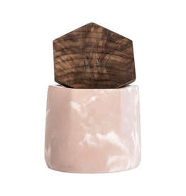 BRNT Malua - Pink Marble Concrete Storage Jar with Walnut Lid