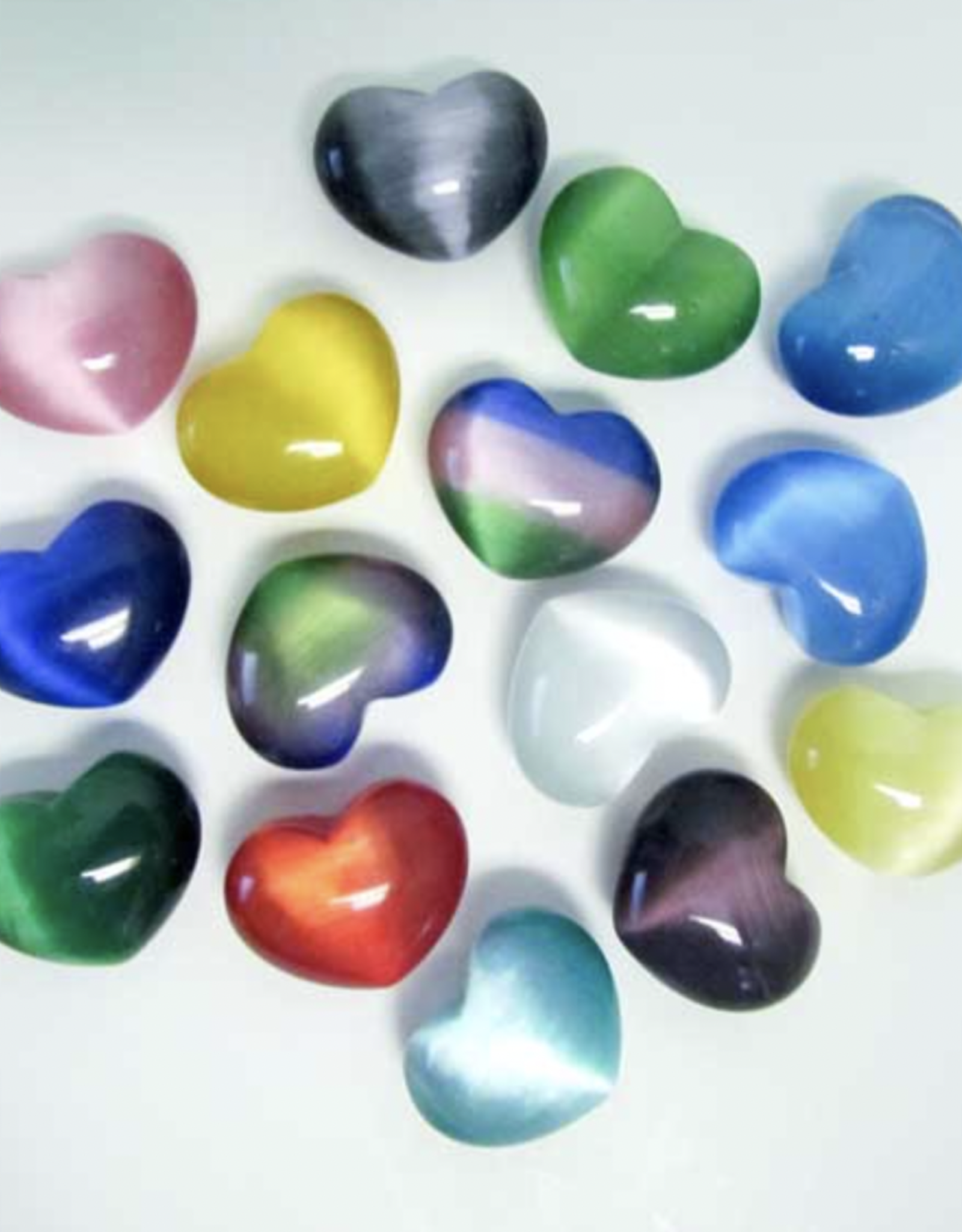 Mini Heart Cat's Eye Assorted - 30mm