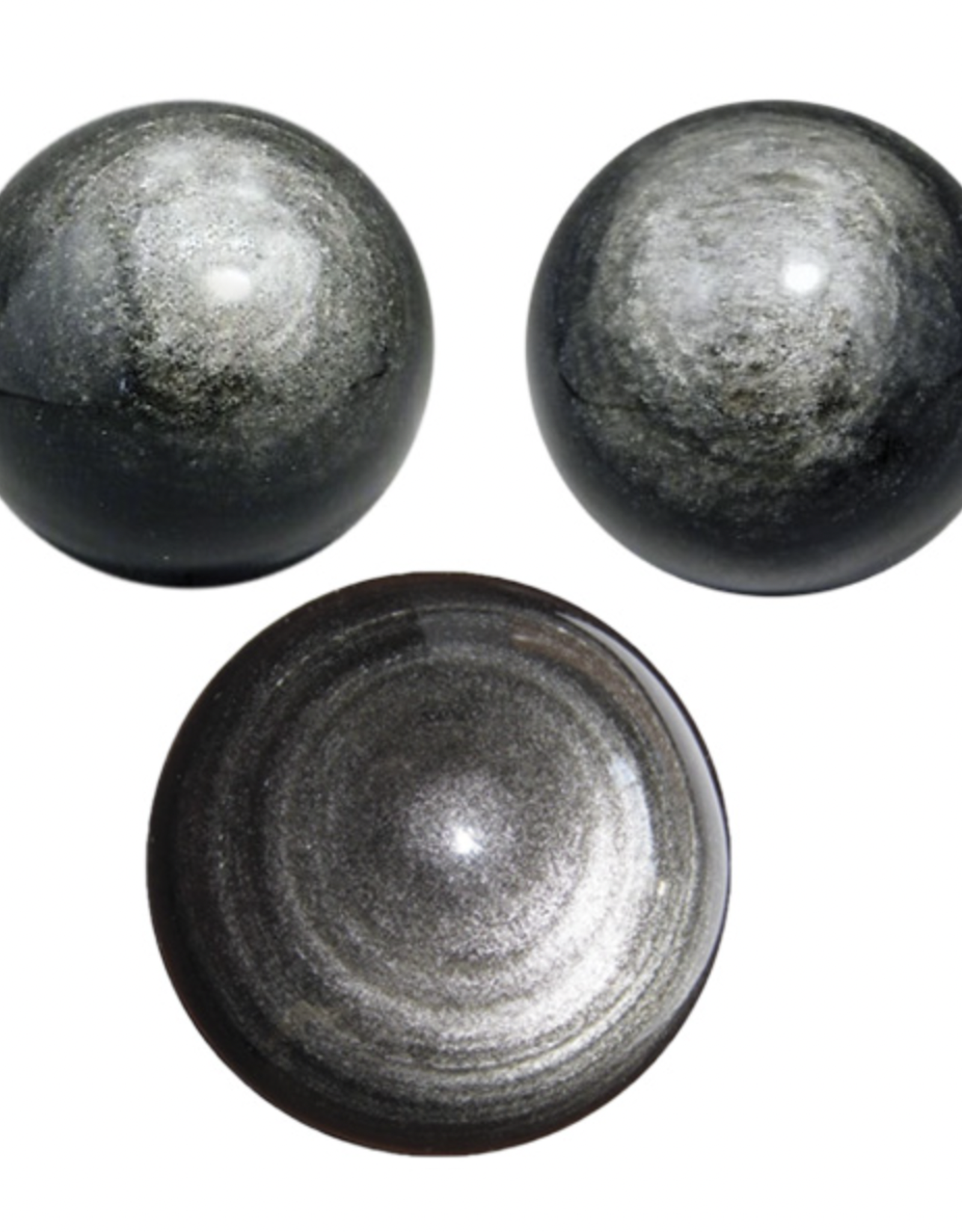 Sphere - Black Obsidian, Silver Sheen (~50-60mm)
