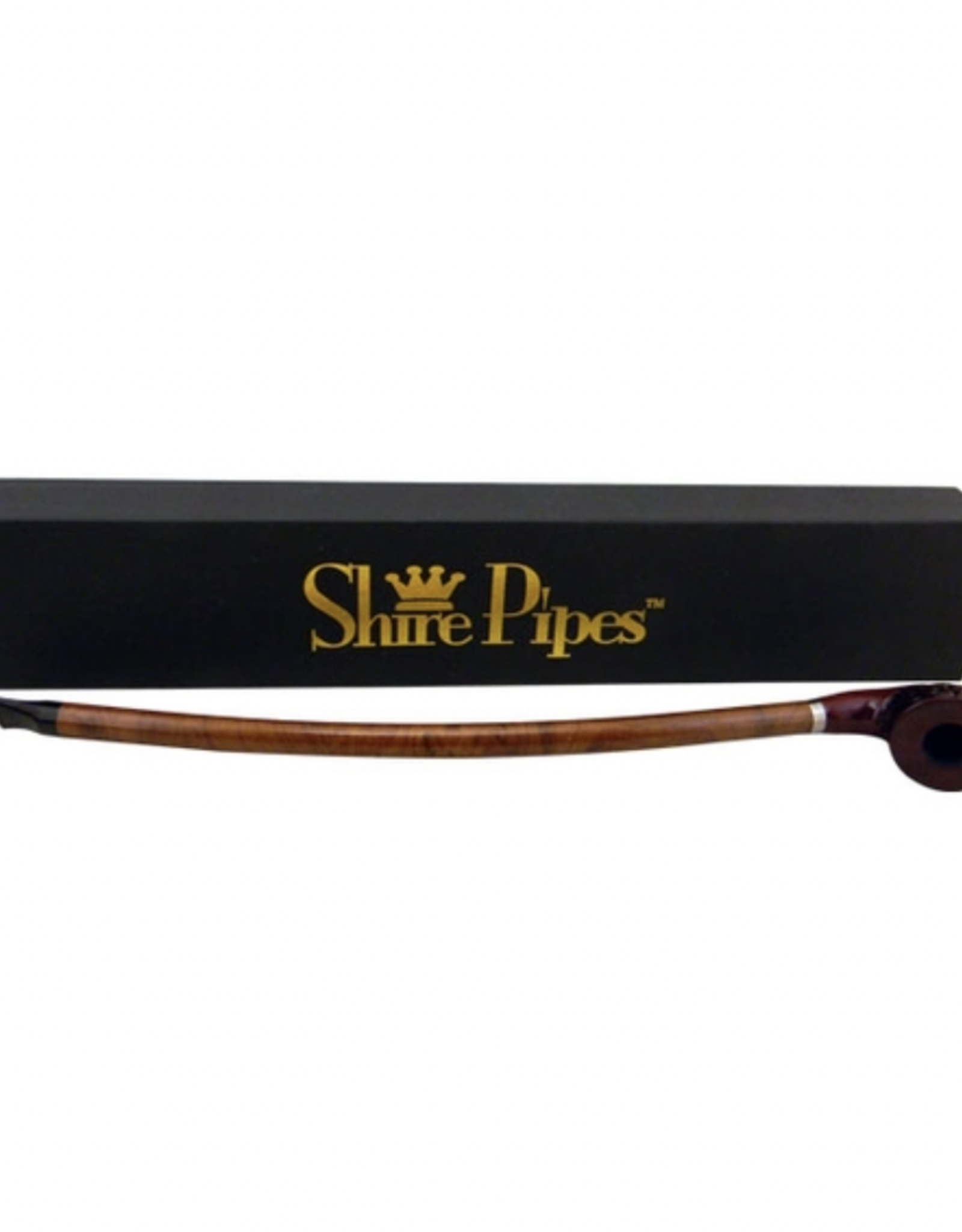 15" Curved Stem Engraved Rosewood Pipe by Shire Pipes