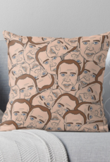 Nicolas Cage Face Collage Throw Pillow
