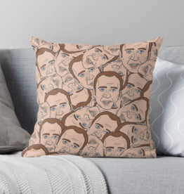 Nicolas Cage Face Collage Throw Pillow